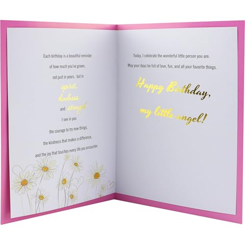 TzenvoGift Birthday Card for Daughter with Gold Foil Cake Design 5.6x8.1