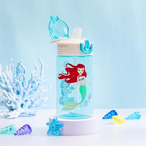 Zak Designs Disney Princess 16oz Leak-Proof Straw Water Bottle - Ariel & Jasmine