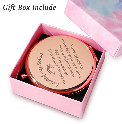 Personalized Compact Mirror for Graduation Gifts - Motivational Engraved