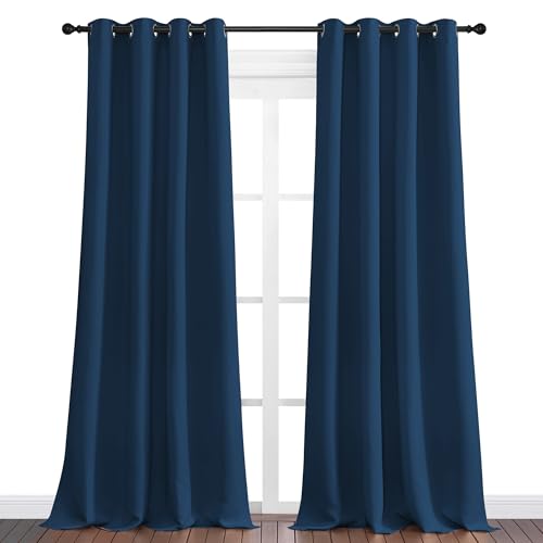 NICETOWN Moroccan Blue Blackout Curtains 55" x 108" - 2 Panels
