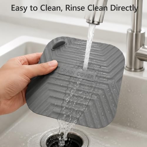 Gray Silicone Drain Stoppers - 2pcs Easy Clean Shower Covers