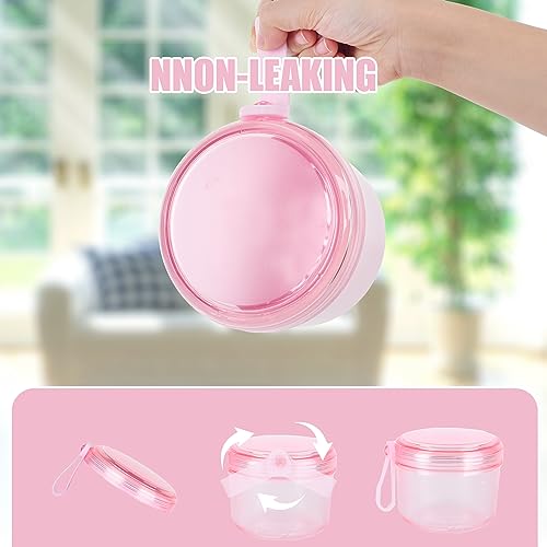 DIDATOOL Leak-Proof Denture Bath Case - Transparent Pink Storage Cup