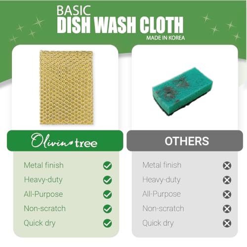 Olivia Tree Heavy Duty Dish Wash Net, Non-Scratch Kitchen Scrubbers - 4 Pack