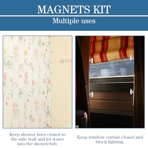 Magnetic Shower Curtain Clips - Leak-Proof, Windproof Bathroom Shower Accessories