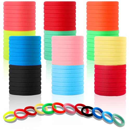 120PCS Soft Cotton Seamless Hair Ties - Assorted Colors Ponytail Holders