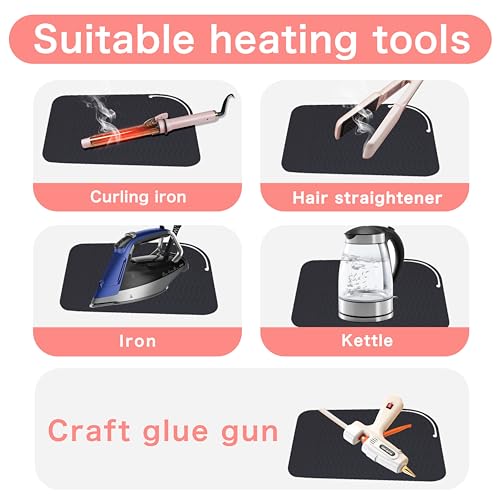 HEYSAM Large Silicone Heat Resistant Mat for Flat Iron & Hair Straightener