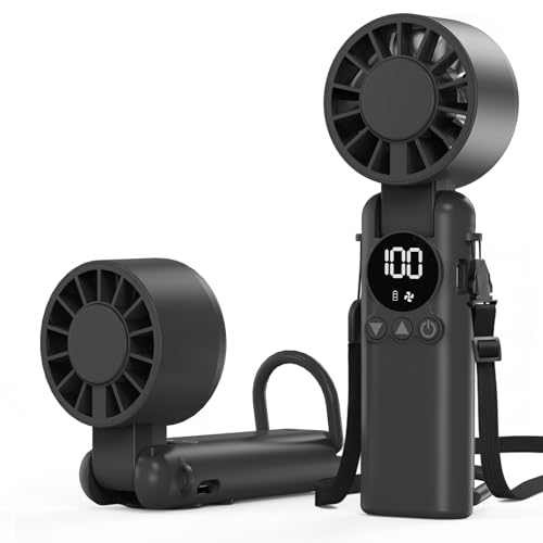 AILBTON Portable Handheld Fan with 5000mAh Battery & LED Display