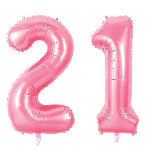 40 Inch Pink Foil Number 21 Balloon for 21st Birthday Party