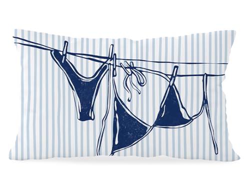 Blue Sea Coastal Throw Pillow Cover 12x20 | KDHTY
