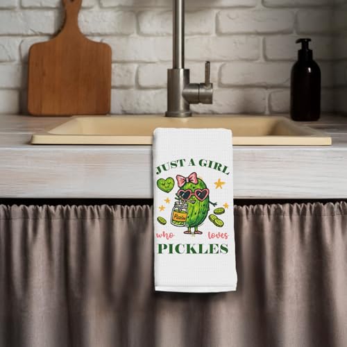 Funny Pickle Kitchen Towel - 16x24 Inch Microfiber Hand Towel