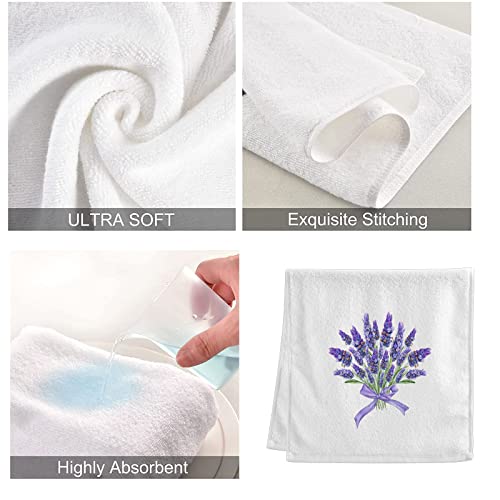 ALAZA Large Yellow Hand Towel, 100% Cotton Soft Absorbent Decorative Towel