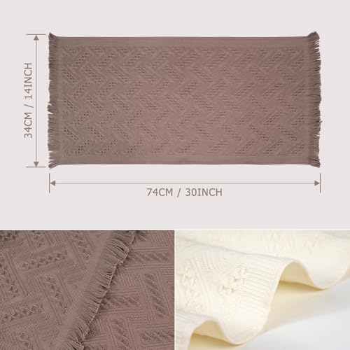 YoulerTex Boho Hand Towels - 100% Cotton Decorative Bathroom Set, 14"x30"