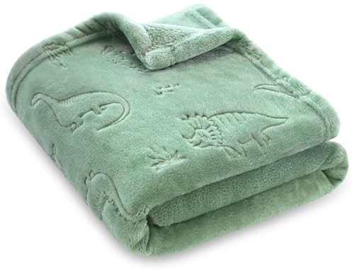 BORITAR Ultra Soft Baby Blanket - 3D Elephant Design, Sage Green, 30x40