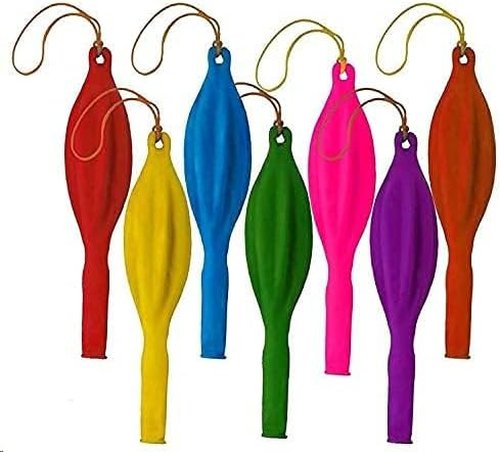 Fun-Filled Balloons Neon Punch Balls - 12-Piece Set with Rubber Band Handle | Assorted Colors (18")