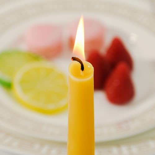AGLARY 4-Pack 6" Pure Beeswax Spell Candles, Natural Yellow Ritual Tapers