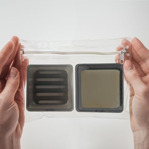 Vonpri Travel Soap Container with Draining Layer - Transparent Black