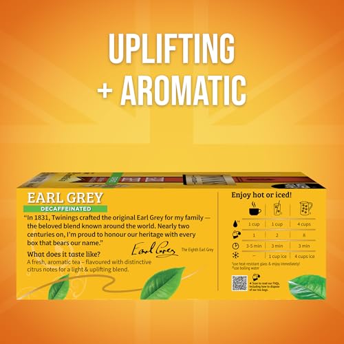 Twinings Decaf Earl Grey Black Tea Bags - 100 Count Pack
