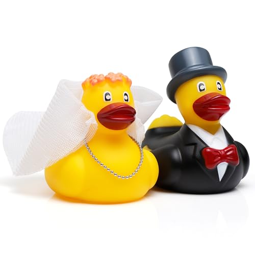 Bride and Groom Rubber Duck Set - Fun Wedding Party Favors