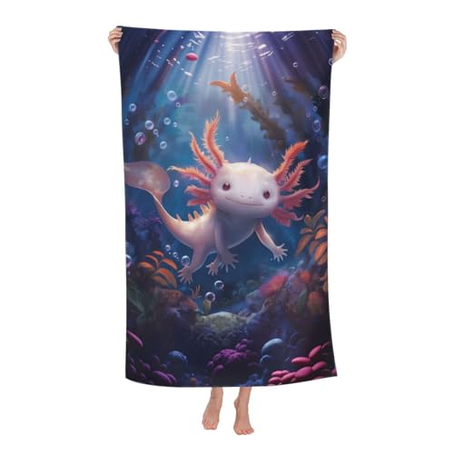Axolotl Beach Towel - Cute Microfiber Quick Dry Pool Towel
