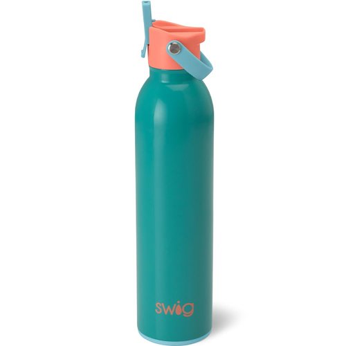 Swig Life 26oz Insulated Water Bottle, Travel Water Bottle with Straw and Lid, Cup Holder Friendly, Stainless Steel with Lid (Peak Season)