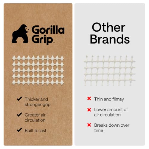 GORILLA GRIP® Slip Resistant Rug Pad 2'6" x 13' Cream - Extra Strong Grip