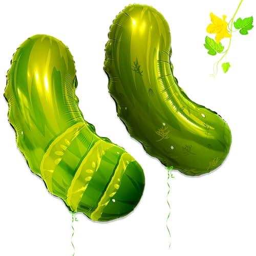2Pcs Helium Foil Pickle Balloons - Funny Food-Themed Party Decor