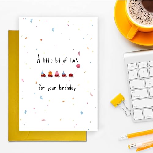 Cute Ladybug Birthday Card with Envelope for Friends and Family