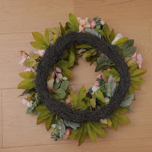 Artificial Peony Flower Wreath - Spring Peony Decoration for Front Door, Weddings, Parties - Style A