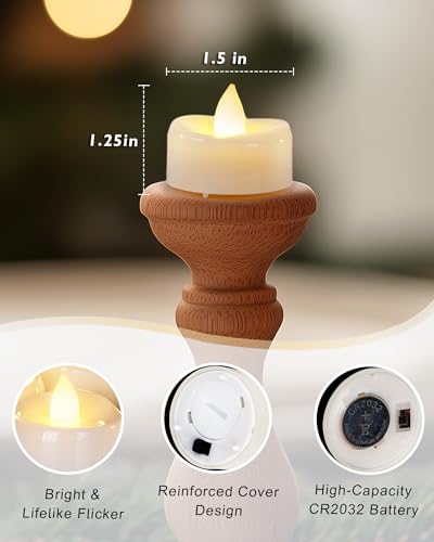 12-Pack Flameless LED Tea Light Candles by 5plots - Battery Operated
