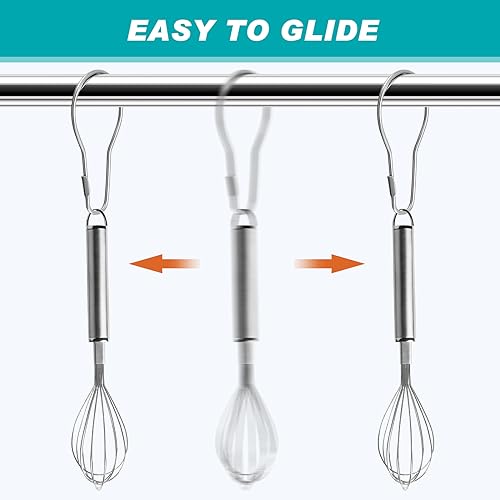 Gisafai 30 Pcs Stainless Steel Shower Curtain Hooks - Rust Proof & Versatile