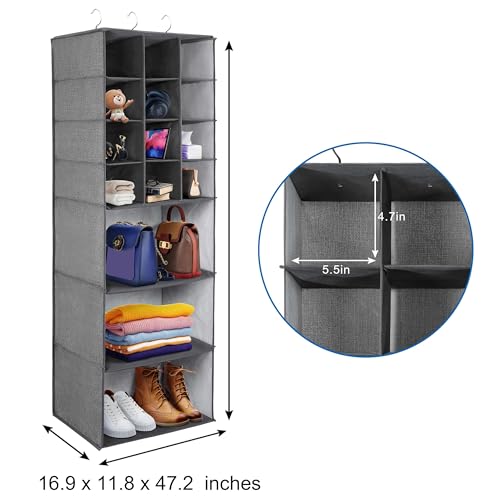 Libeder Grey Hanging Shoe Organizer with 15 Shelves - Space Saving Storage