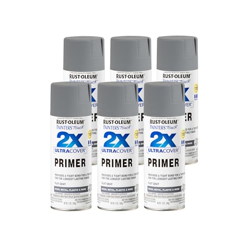 Rust-Oleum Painter's Touch 2X Gray Spray Primer, 12 oz, 6 Pack