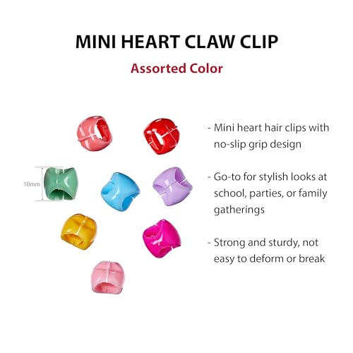 RED by Kiss Mini Hair Claw Clips 36-Piece Colorful Plastic Hair Barrettes