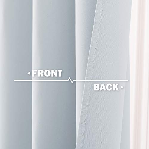 NICETOWN Greyish White Kitchen Curtain Panels, 2-Pack, 42"W x 36"L, Room Darkening