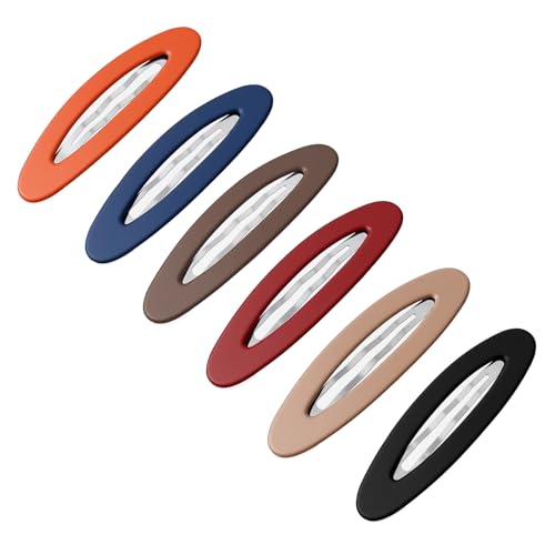 Dopenspi Large Snap Hair Clips Set, 6 Pack Matte Oval Hair Barrettes