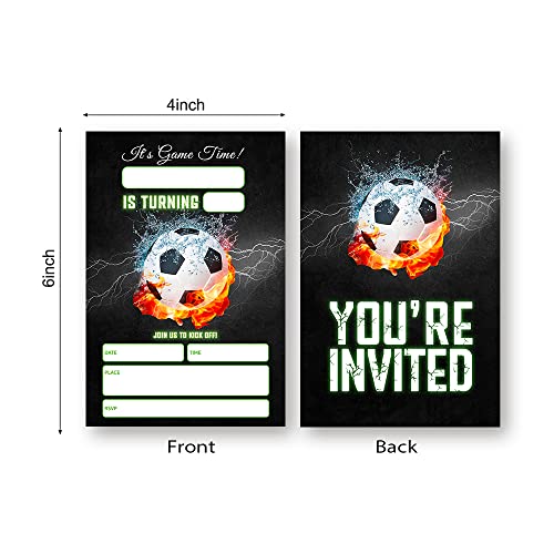 Football Birthday Invitation Cards - 20 Pack, 4x6 Inches