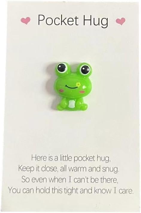 Pocket Hug Frog Token Gift Set with Encouragement Cards