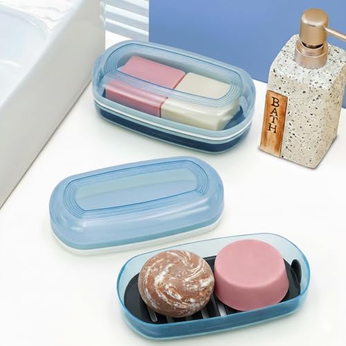 OZNER Clear Travel Soap Case - Leak-Proof Holder for Shampoo & Conditioner Bars