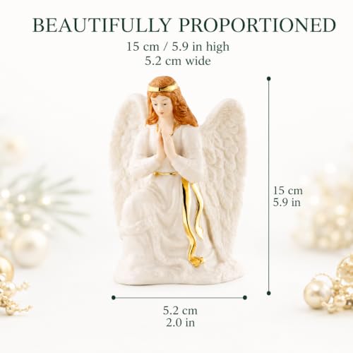 Belleek Classic Nativity Angel 5.9in Parian China with Gold Accents - Ireland