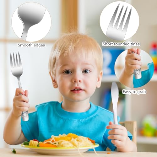 9-Piece Kids Stainless Steel Silverware Set - Safe & Easy to Grip