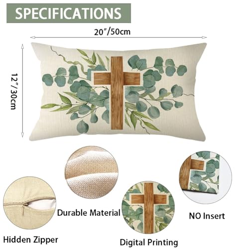 Eucalyptus Leaves Throw Pillow Cover 12x20 Inch Decorative Cushion Case for Sofa & Bed