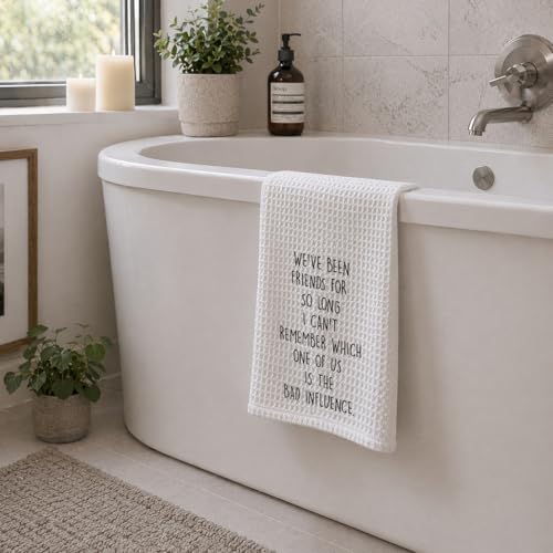 Funny Friendship Kitchen Towels - Waffle Weave Hand Towels for Women