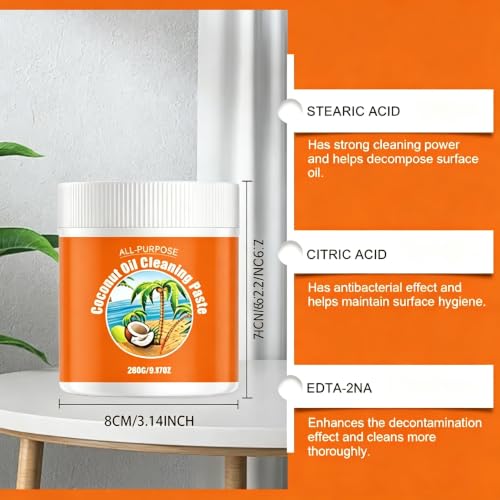 260G Multi-Purpose Coconut Oil Cleaning Paste for Heavy Duty Stains