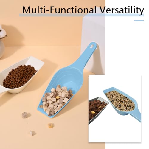 Swesara 2-Cup Dog Food Scoop with Measuring Lines - Blue