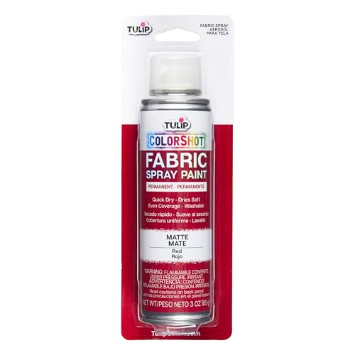 TULIP ColorShot Fabric Spray Paint - Red, 3 oz, Matte, Washable & Quick-Drying