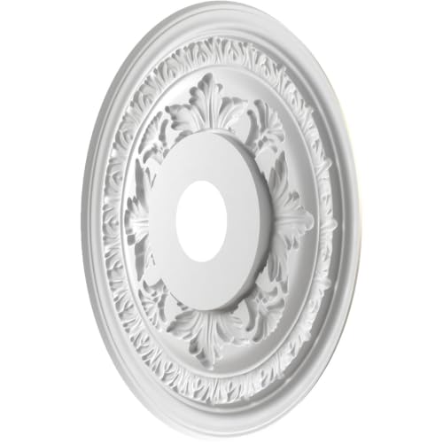 Ekena Millwork 19-Inch Baltimore PVC Ceiling Medallion - Bright Coat Aluminum