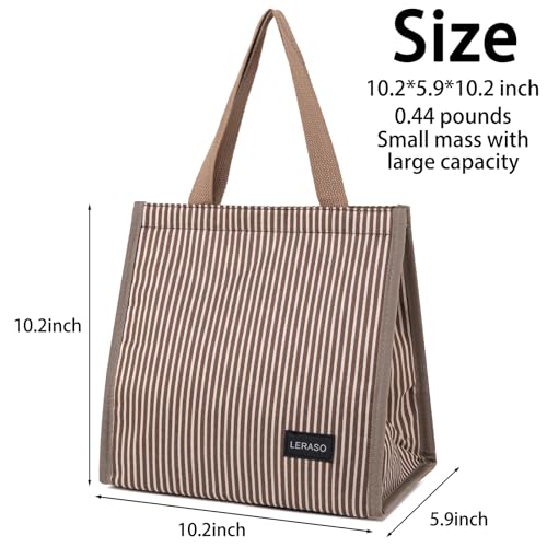 Insulated Lunch Bag for Work - Waterproof Pink & White Tote
