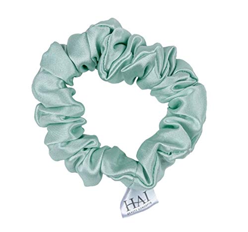 HAI LIL' SILKY Silk Scrunchie Elastic Hair Tie Aqua