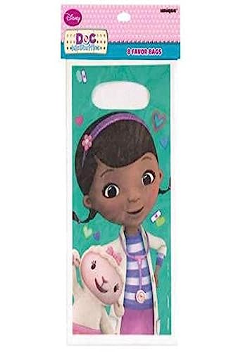 Disney Doc McStuffins Loot Bags - 8 Pack, 10.75" x 5.5"
