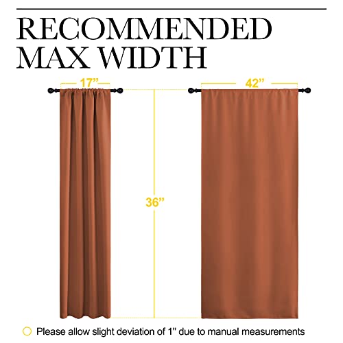 NICETOWN Burnt Orange Blackout Curtains, 42"W x 36"L, 2 Panels
